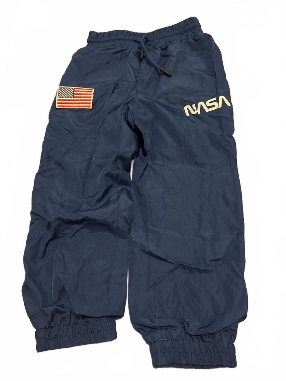kidpik Kids Boys Blue NASA Track Pants XXS 4 - Space Theme Activewear
